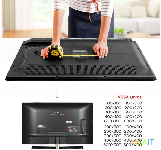 Кронштейн для телевизора Holder LCD-T6606 черный 32"-90" макс.60кг настенный наклон