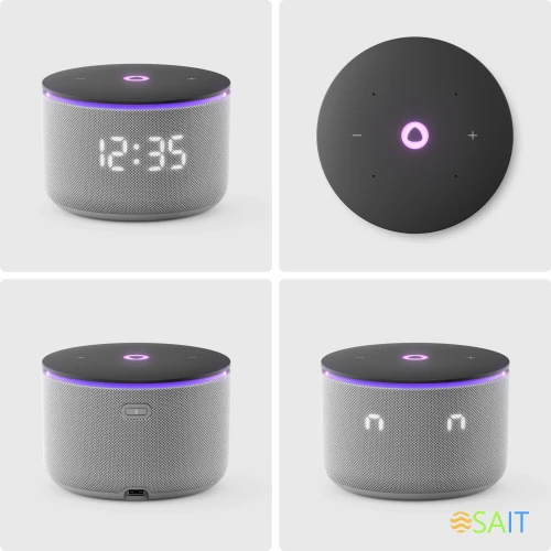 Умная колонка Yandex Станция Мини 3 Про Алиса серый 18W 1.0 BT/Wi-Fi (YNDX-00059GRY)