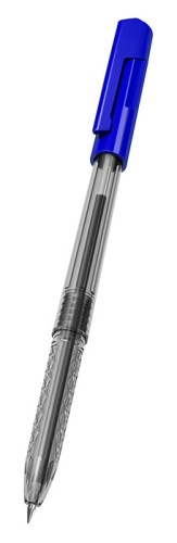 Ручка шариков. Deli Arrow EQ00930 прозрачный/синий d=0.7мм син. черн. синий