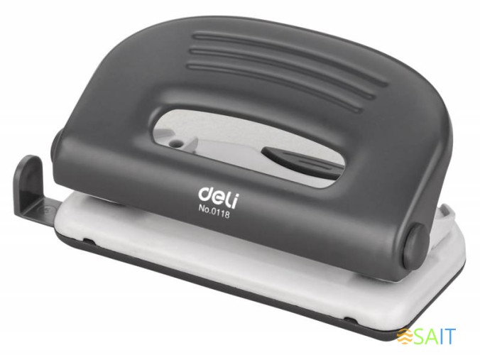 Дырокол Deli PRO E0118 макс.:10лист. металл ассорти отв.:2 с линейкой