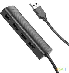 Разветвитель USB Hoco HB41 1.2 4порт. черный