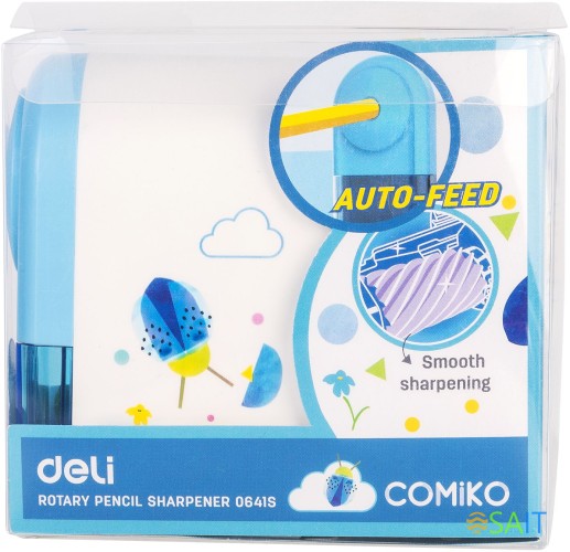 Точилка для карандашей механическая Deli E0641S 1 отверстие пластик ассорти