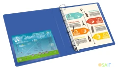 Папка на 4-х кольцах Бюрократ -0818/4RBLU A4 пластик 0.7мм кор.18мм внутр. с вставкой синий