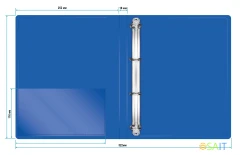 Папка на 4-х кольцах Бюрократ -0818/4RBLU A4 пластик 0.7мм кор.18мм внутр. с вставкой синий