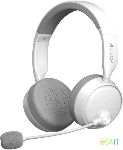 Наушники с микрофоном A4Tech BH230 белый/серый мониторные BT оголовье (BH230 WHITE)