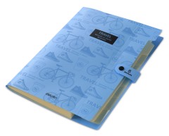 Папка-портфель Deli 5737 на кнопке 8 отдел. A4 пластик ассорти