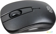 Мышь Оклик 445MW черный оптическая 1600dpi беспров. USB 3but (945817)