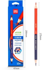 Карандаши цв. Deli 58899 двухцвет. 2.4мм шестигран. красный/синий 2цв. карт.уп. (12шт)