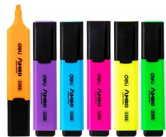 Набор текстовыделителей Deli EU366-MT Jumbo скошенный пиш. наконечник 1-5мм колпачок с клипом 6цв. ассорти пакет с европодвесом (6шт.)