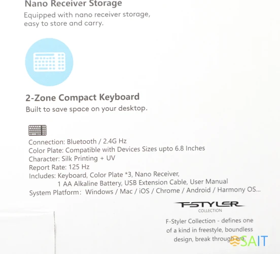 Клавиатура A4Tech Fstyler FBK25 белый/серый USB беспроводная BT/Radio slim Multimedia