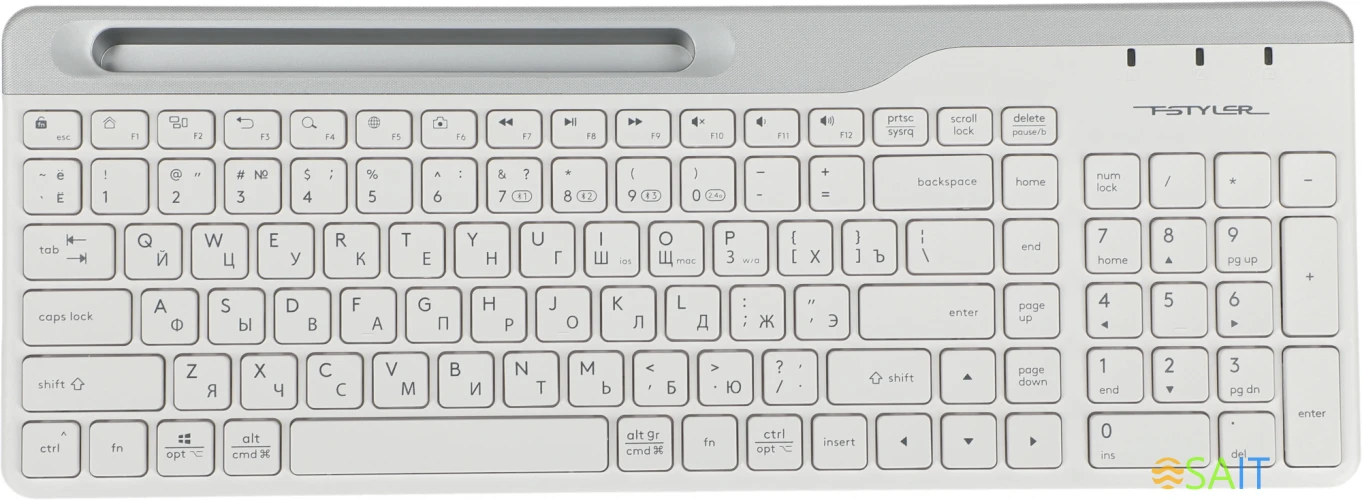 Клавиатура A4Tech Fstyler FBK25 белый/серый USB беспроводная BT/Radio slim Multimedia