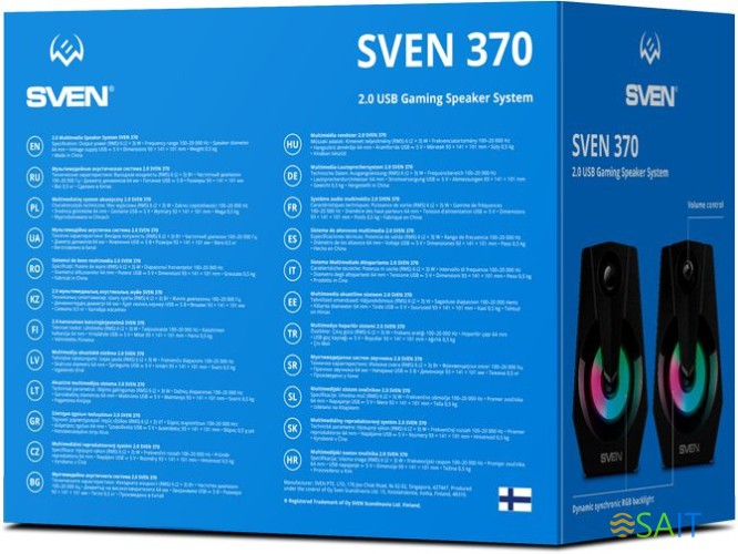 Колонки Sven 370 2.0 черный 6Вт