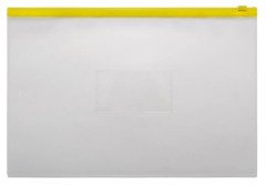 Папка на молнии ZIP Бюрократ -BPM4AYEL A4+ полипропилен 0.15мм карм.для визит. цвет молнии желтый