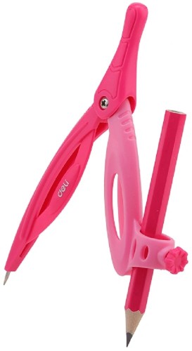 Циркуль Deli EG30204 корпус ассорти пластик в компл.:линейка/транспортир/2 угольника/карандаш/ластик/точилка