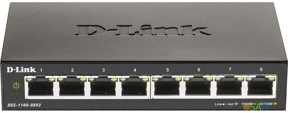Коммутатор D-Link DGS-1100-08V2/A1A (L2) 8x1Гбит/с управляемый