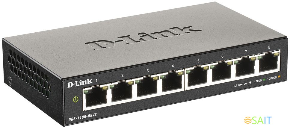 Коммутатор D-Link DGS-1100-08V2/A1A (L2) 8x1Гбит/с управляемый