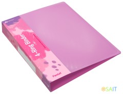 Папка панорама на 4-х кольцах Бюрократ Pastel PAST0740/4RPINK A4 пластик 0.7мм кор.40мм торц.карм с бум. встав розовый