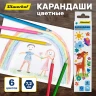 Карандаши цв. Silwerhof Веселые друзья 2.65мм шестигран. дерево ассорти 6цв. коробка/европод.