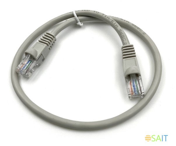 Патч-корд Buro UTP 4 пары cat.5E CCA molded 0.5м серый RJ-45 (m)-RJ-45 (m) (UTP-5E-0,5M-G)