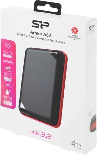 Жесткий диск Silicon Power USB3.0 4TB SP040TBPHD62LS3K Armor A62 2.5" черный
