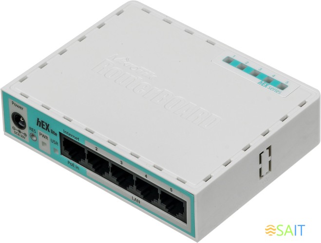Роутер MikroTik hEX lite (RB750R2) 10/100BASE-TX белый