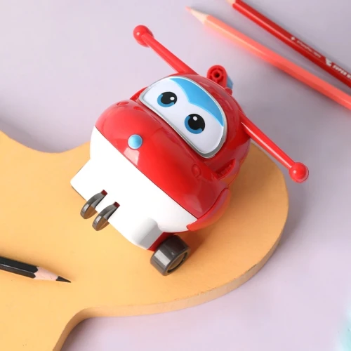 Точилка для карандашей механическая Deli EH517 Super Wings 1 отверстие пластик красный коробка