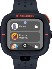 Смарт-часы Elari Маша и Медведь 1.76" IPS корп.черный силикон рем.черный (KP-MB-BLK)