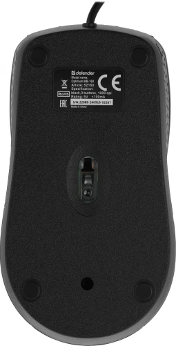Мышь Defender MB-160 черный оптическая 1000dpi USB для ноутбука 2but (52160)