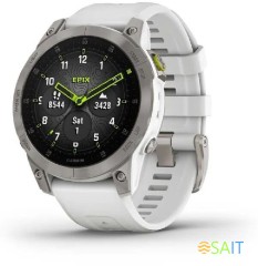 Смарт-часы Garmin Epix Gen 2 Sapphire 33.02мм 1.3" AMOLED корп.титан рем.белый (010-02582-21)