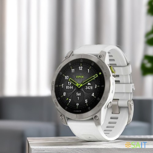 Смарт-часы Garmin Epix Gen 2 Sapphire 33.02мм 1.3" AMOLED корп.титан рем.белый (010-02582-21)