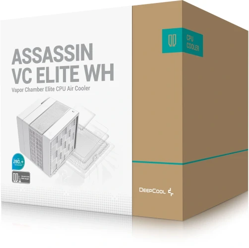 Устройство охлаждения(кулер) Deepcool Assassin VC Elite Wh Soc-AM5/AM4/1200/2066/1700/1851 белый 4-pin 22.6-29.3dB Al+Cu 300W 1772gr Ret (R-ASN4-WHNVNN-GJD)