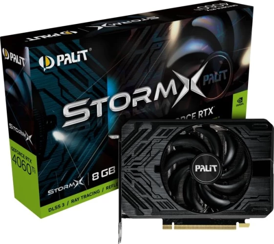 Видеокарта Palit PCI-E 4.0 PA-RTX4060TI STORMX NVIDIA GeForce RTX 4060TI 8Gb 128bit GDDR6 2310/18000 HDMIx1 DPx3 HDCP Ret