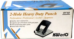 Дырокол Kw-Trio Stylish Heavy Duty 09760 макс.:40лист. металл ассорти отв.:2 с линейкой