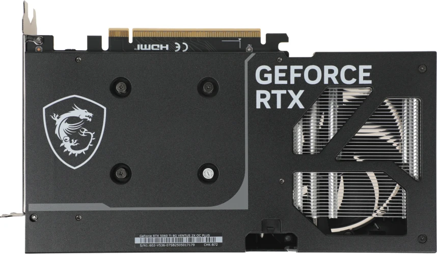 Видеокарта MSI PCI-E 5.0 RTX 5060 TI 8G VENTUS 2X OC PLUS NVIDIA GeForce RTX 5060TI 8Gb 128bit GDDR7 2617/28000 HDMIx1 DPx3 HDCP Ret