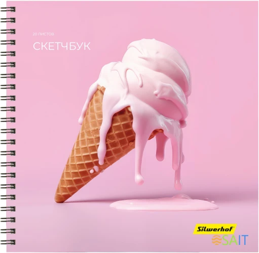 Скетчпад Silwerhof 20л. 190x190мм Нежность 4диз. гребень