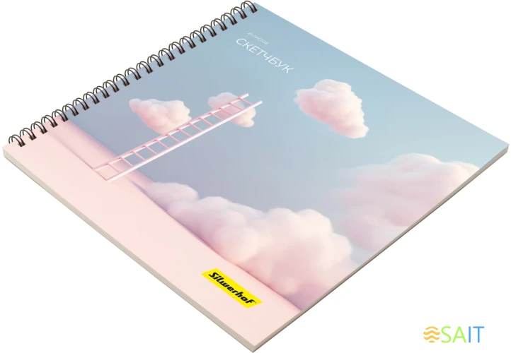 Скетчпад Silwerhof 20л. 190x190мм Нежность 4диз. гребень