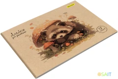 Альбом для рисования Silwerhof 12л. A4 Акварель на крафте 4диз. мел.картон скрепка (упак.:4шт)