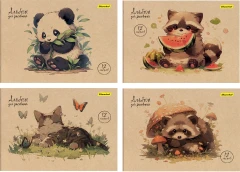 Альбом для рисования Silwerhof 12л. A4 Акварель на крафте 4диз. мел.картон скрепка (упак.:4шт)