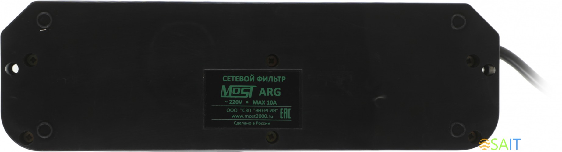 Сетевой фильтр Most ARG 3м (6 розеток) черный (пакет ПЭ)