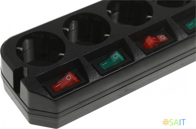 Сетевой фильтр Most ARG 3м (6 розеток) черный (пакет ПЭ)