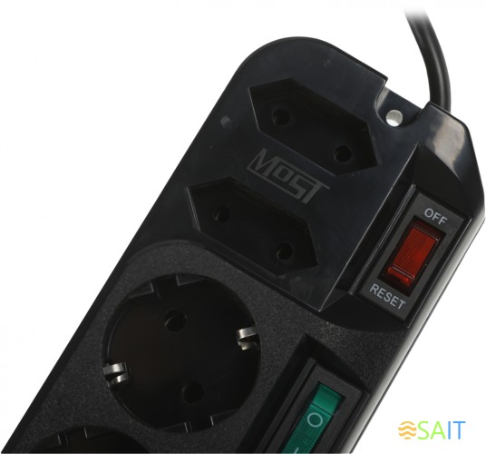 Сетевой фильтр Most ARG 3м (6 розеток) черный (пакет ПЭ)