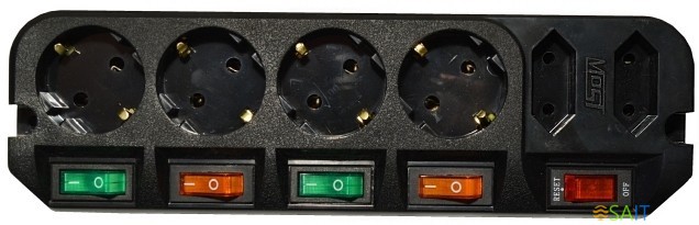 Сетевой фильтр Most ARG 3м (6 розеток) черный (пакет ПЭ)