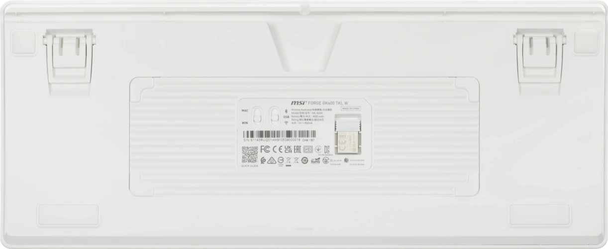 Клавиатура MSI Forge GK600 механическая белый/фиолетовый USB беспроводная BT/Radio Multimedia for gamer LED (S11-43RUQ01-HH9) кабель 1.8м