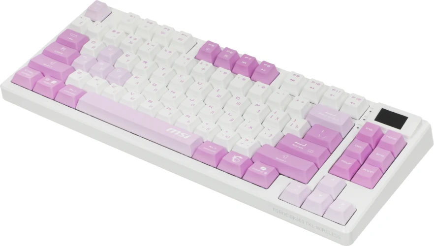 Клавиатура MSI Forge GK600 механическая белый/фиолетовый USB беспроводная BT/Radio Multimedia for gamer LED (S11-43RUQ01-HH9) кабель 1.8м