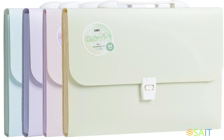 Папка-портфель Deli Colorful EF612 7 отдел. A4 полипропилен ассорти