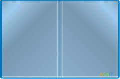 Папка с 10 прозр.вклад. Бюрократ -BPV10BLUE A4 пластик 0.6мм торц.карм с бум. встав синий