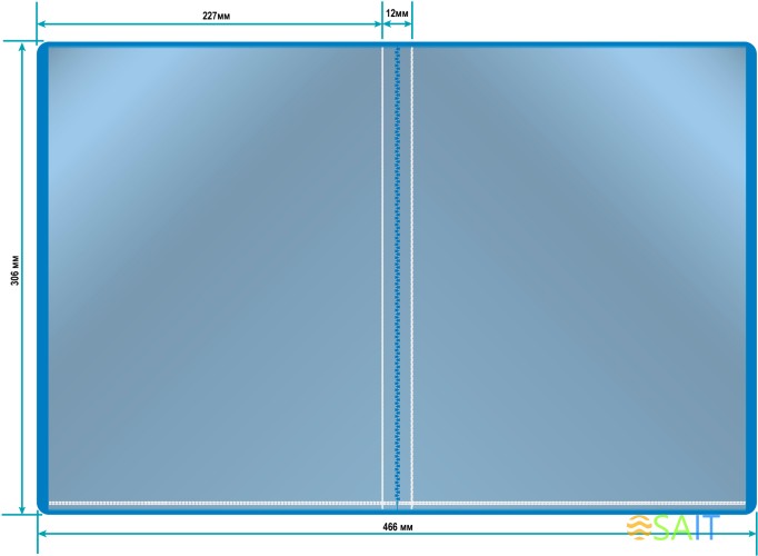 Папка с 10 прозр.вклад. Бюрократ -BPV10BLUE A4 пластик 0.6мм торц.карм с бум. встав синий