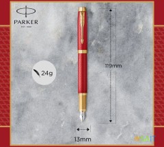 Ручка перьев. Parker IM Premium F318 (2143650) Red GT F сталь нержавеющая подар.кор.