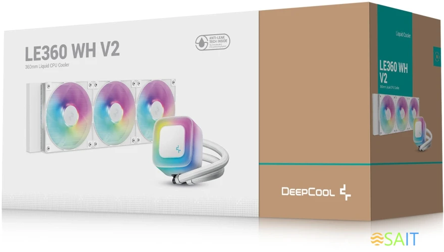 Система водяного охлаждения Deepcool LE360 WH V2 ARGB Soc-AM5/AM4/1200/1700/1851 белый 4-pin 19-31.6dB Al 250W 1632gr Ret (R-LE360-WHAMMN-G-2)
