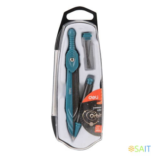 Циркуль Deli EG20302 металл в компл.:карандаш мех.